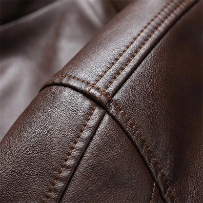 Men's Tailored Classic Lapel Leather Jacket