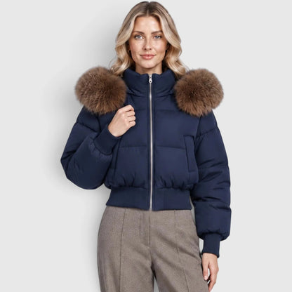 Women's Cropped Puffer Jacket Winter Outerwear