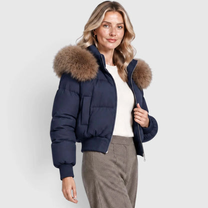Women's Cropped Puffer Jacket Winter Outerwear