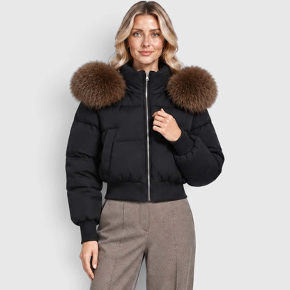 Women's Cropped Puffer Jacket Winter Outerwear
