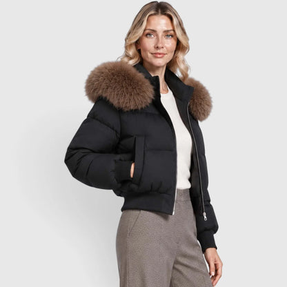 Women's Cropped Puffer Jacket Winter Outerwear