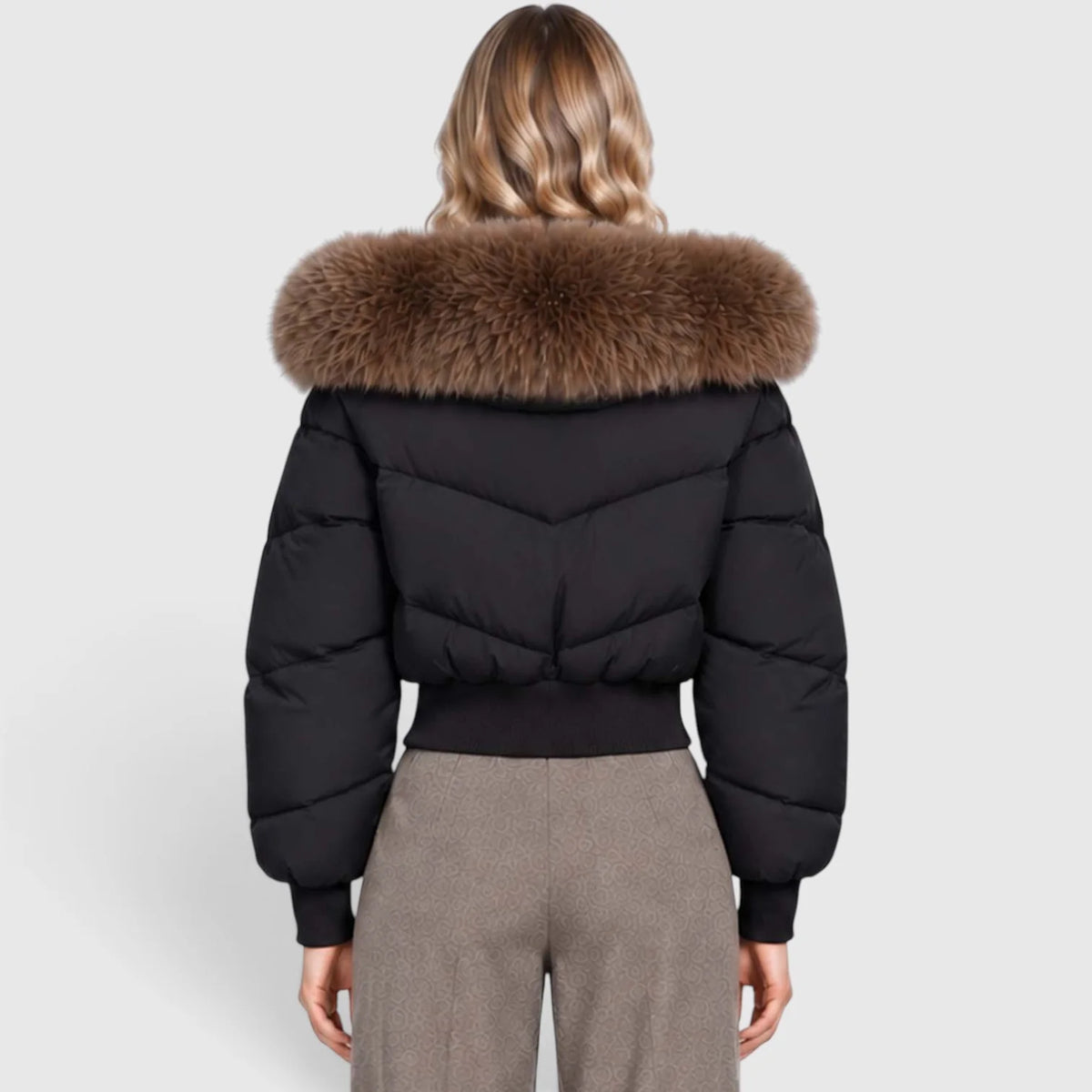 Women's Cropped Puffer Jacket Winter Outerwear