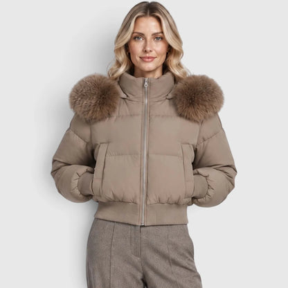 Women's Cropped Puffer Jacket Winter Outerwear