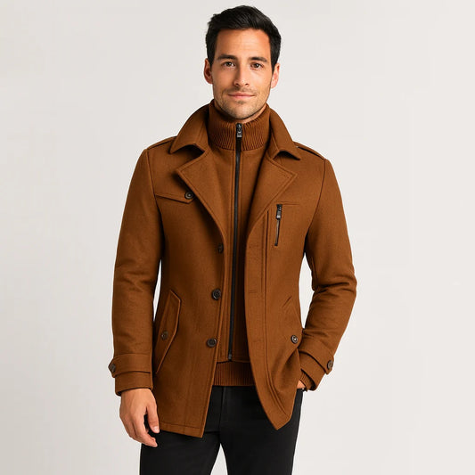 Sebastian | Men's Classic Long Sleeve Overcoat