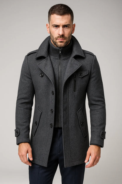 Sebastian | Men's Classic Long Sleeve Overcoat