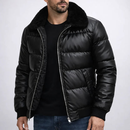 Sebastian | Men's Padded Fur Collar Autumn Puffer Jacket