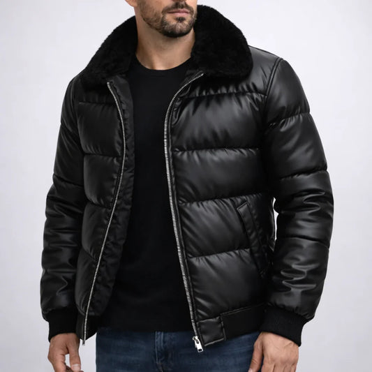 Sebastian | Men's Padded Fur Collar Autumn Puffer Jacket