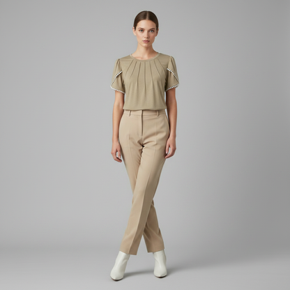 Vanessa | Women's White Summer Blouse for Plus Size Tops