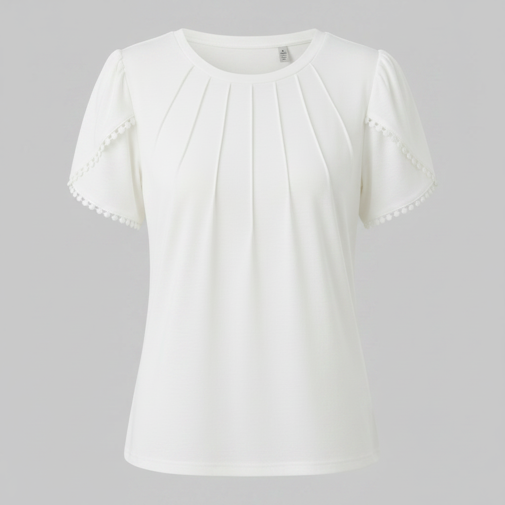 Vanessa | Women's White Summer Blouse for Plus Size Tops