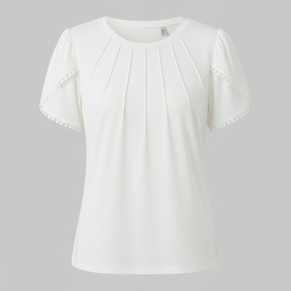 Vanessa | Women's White Summer Blouse for Plus Size Tops