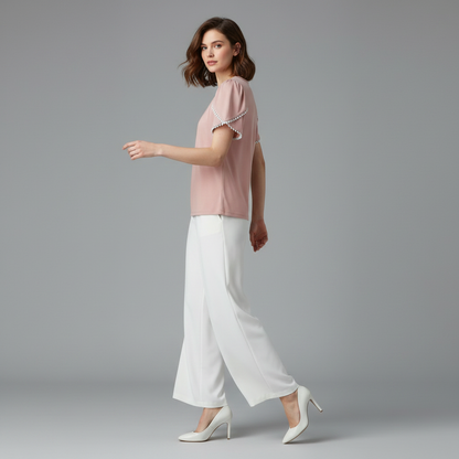 Vanessa | Women's White Summer Blouse for Plus Size Tops