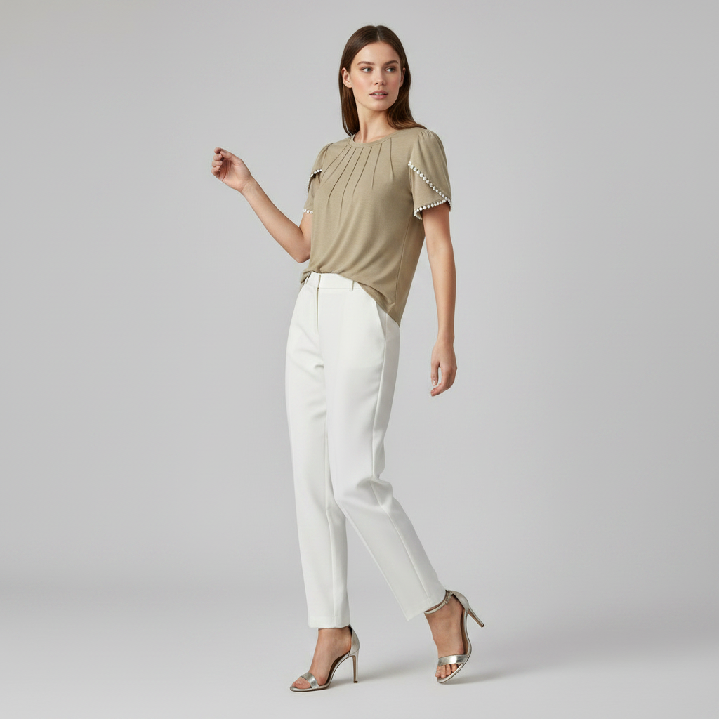 Vanessa | Women's White Summer Blouse for Plus Size Tops