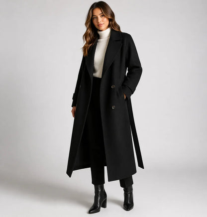 Women's Classic Longline Button-Up Winter Coat