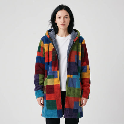 Women's Cozy Hooded Relaxed Fit Jacket