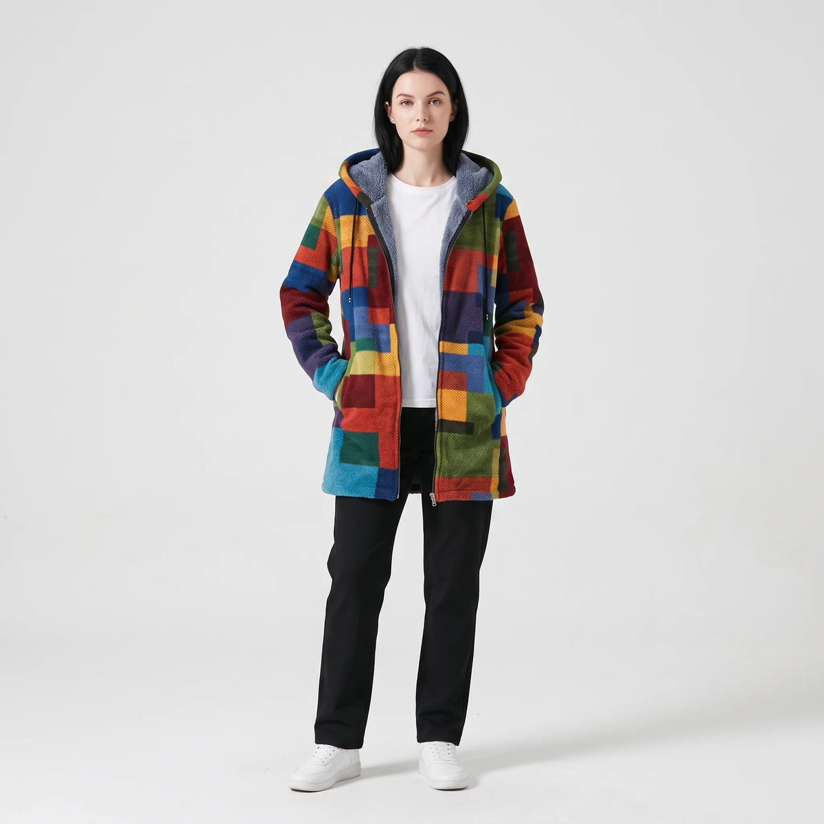 Women's Cozy Hooded Relaxed Fit Jacket