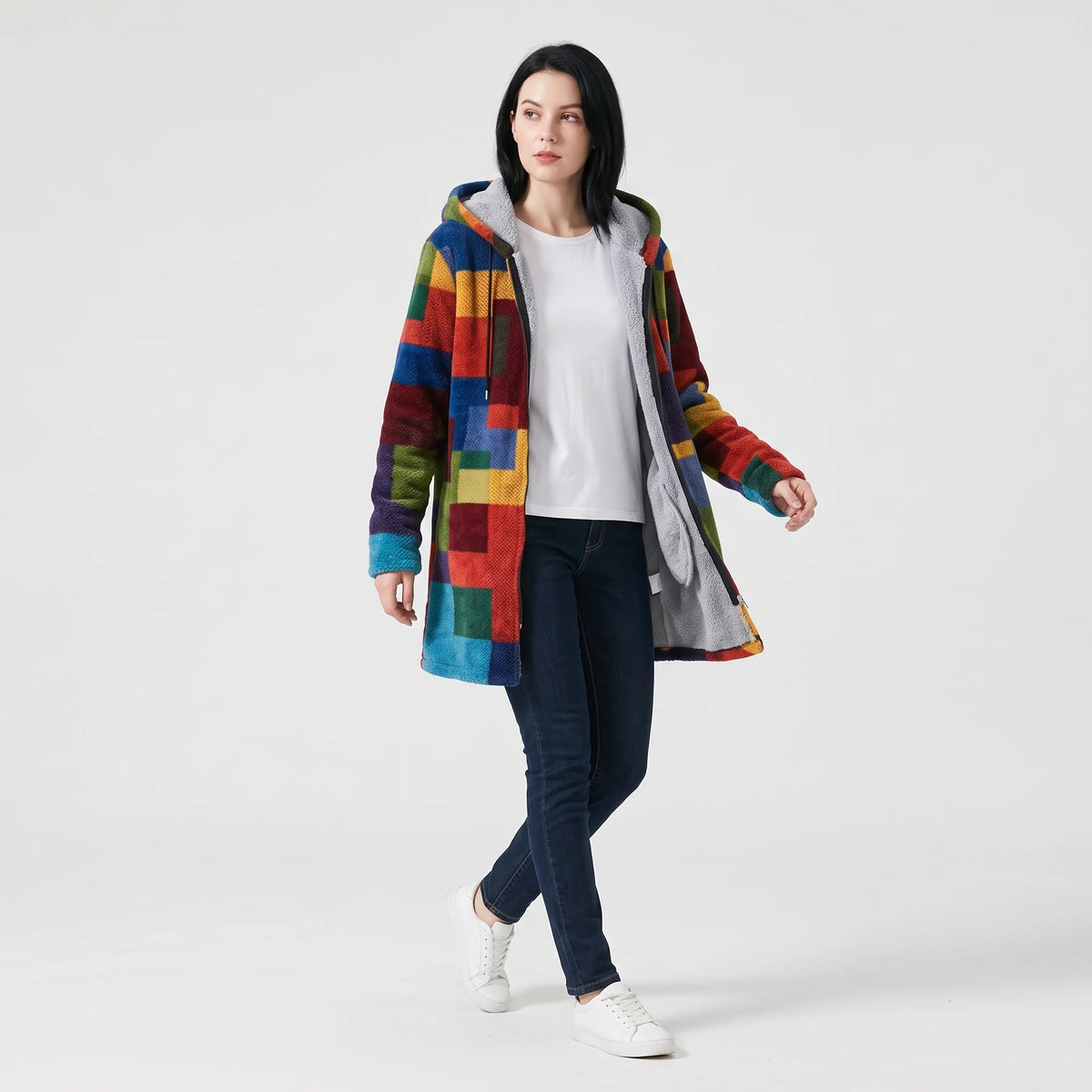 Women's Cozy Hooded Relaxed Fit Jacket