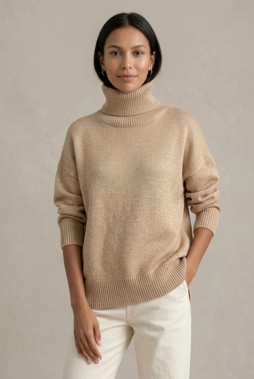 Women's Cozy Oversized Turtleneck Sweater