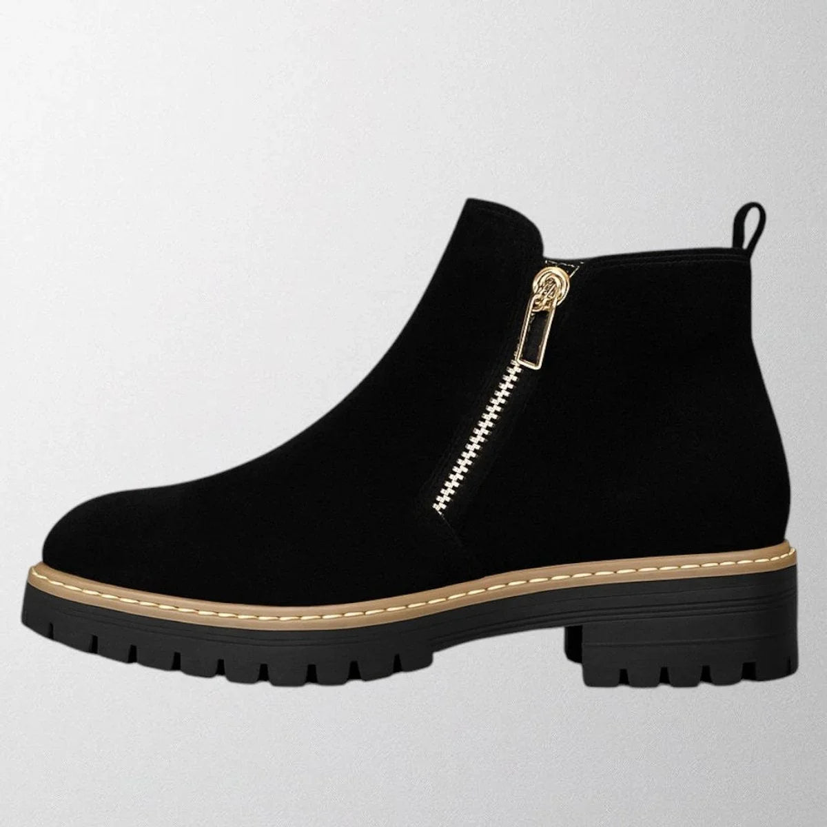 Women's Elegant Chunky Sole Side-Zip Ankle Boots