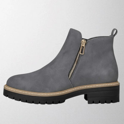 Women's Elegant Chunky Sole Side-Zip Ankle Boots