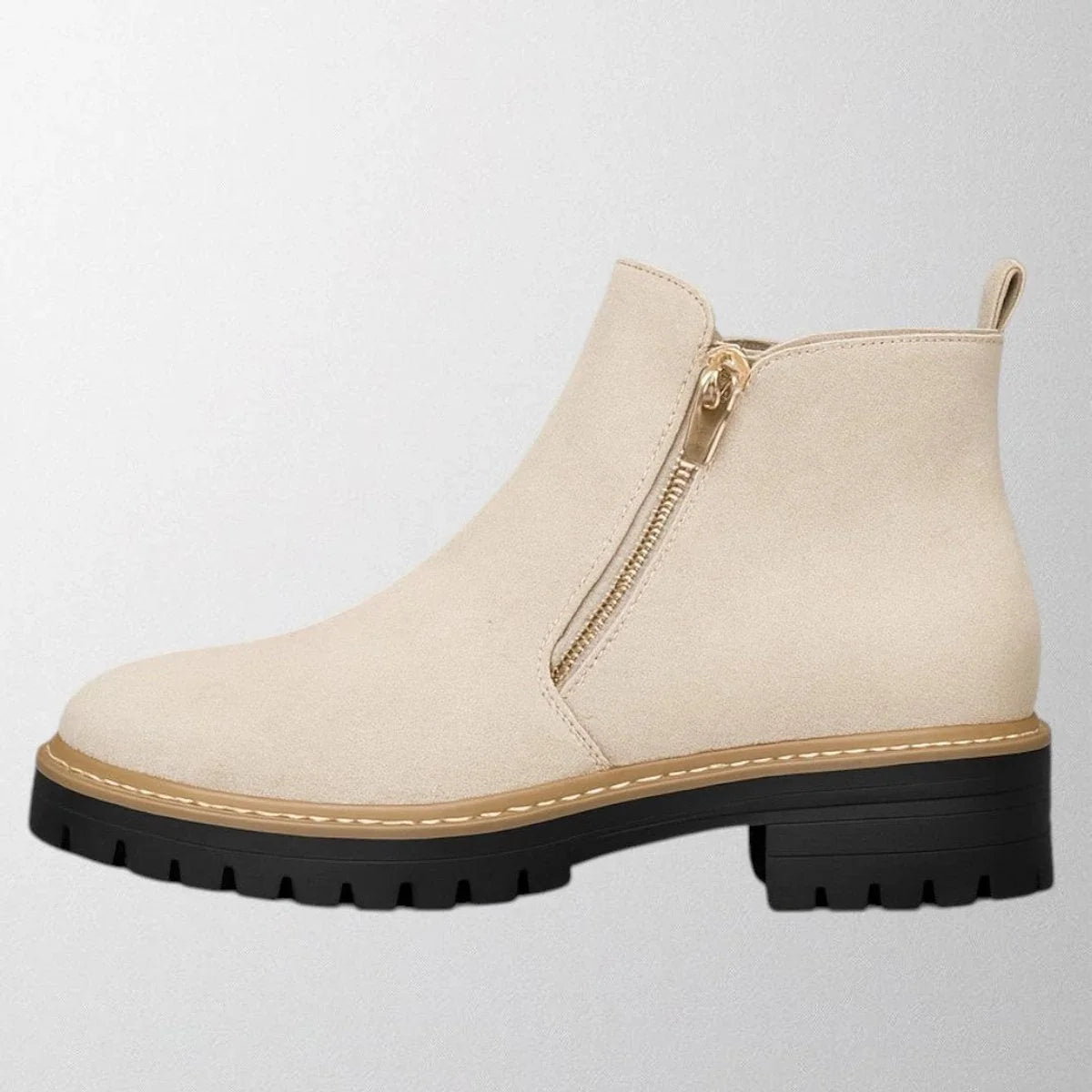 Women's Elegant Chunky Sole Side-Zip Ankle Boots