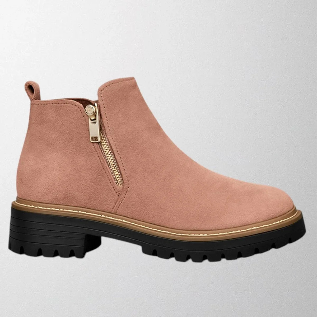 Women's Elegant Chunky Sole Side-Zip Ankle Boots