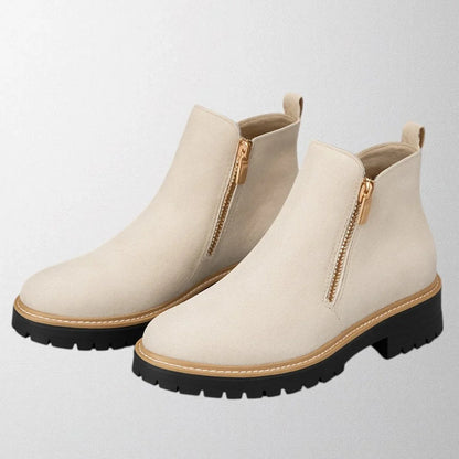 Women's Elegant Chunky Sole Side-Zip Ankle Boots
