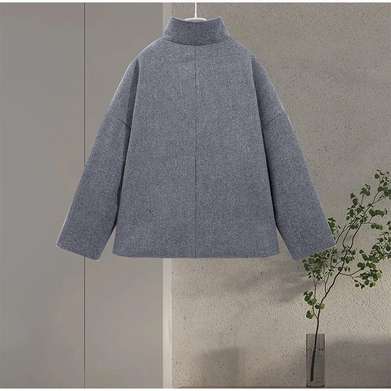 Women's Elegant High Collar Button-Up Winter Coat