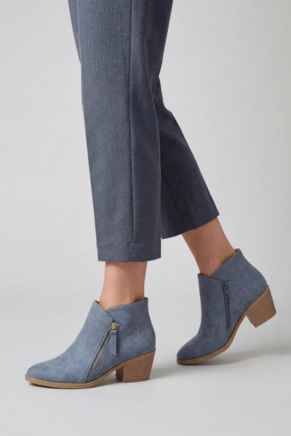Women's Elegant Structured Block Heel Ankle Boots