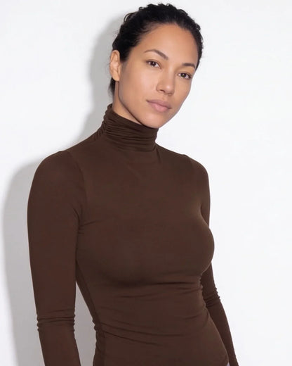 Women's Fitted Long Sleeve Turtleneck Top