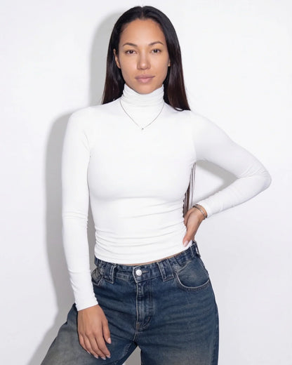 Women's Fitted Long Sleeve Turtleneck Top