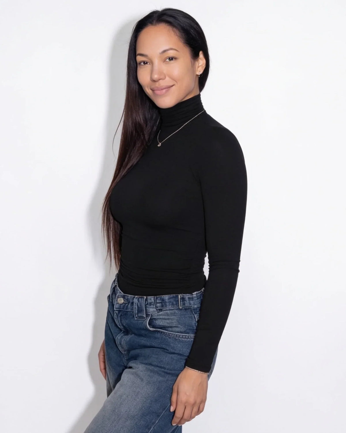 Women's Fitted Long Sleeve Turtleneck Top