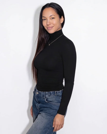 Women's Fitted Long Sleeve Turtleneck Top