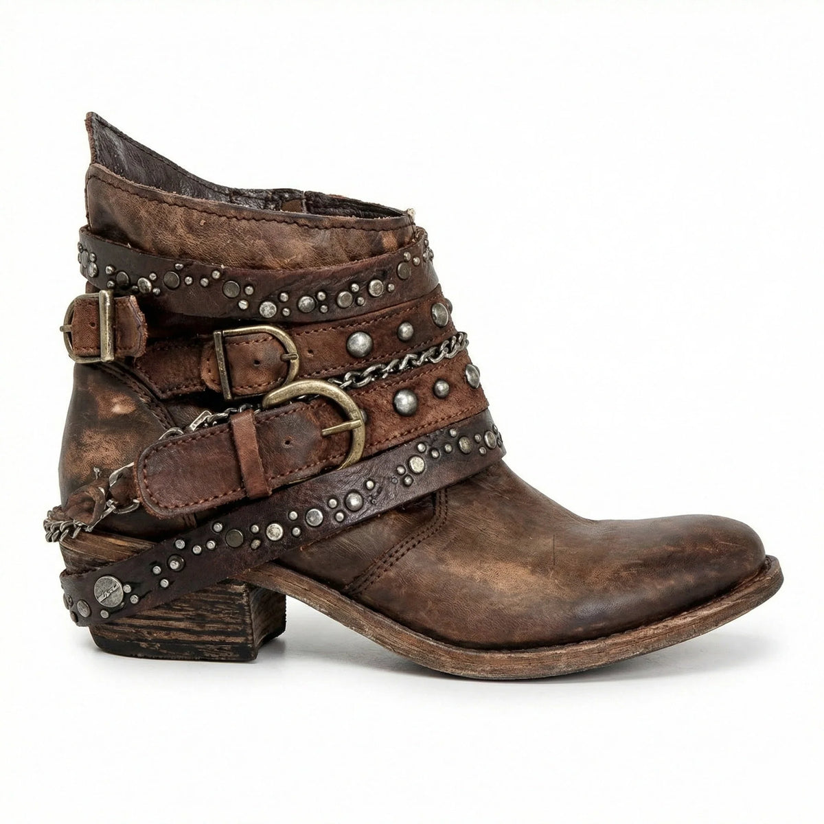 Women's Stylish Multi-Strap Buckled Ankle Boots