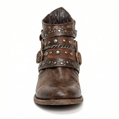 Women's Stylish Multi-Strap Buckled Ankle Boots