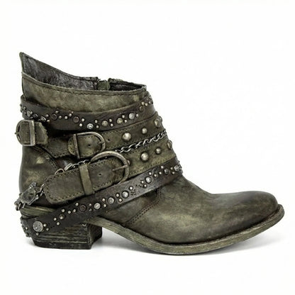 Women's Stylish Multi-Strap Buckled Ankle Boots