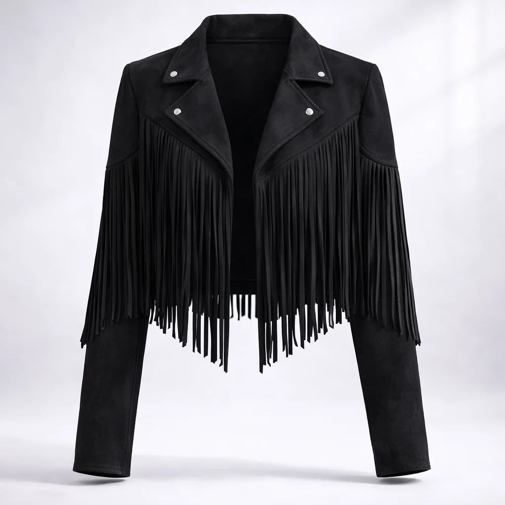 Women's Tailored Cropped Fringe Jacket