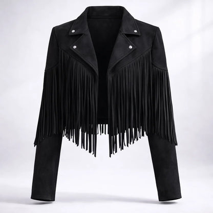 Women's Tailored Cropped Fringe Jacket