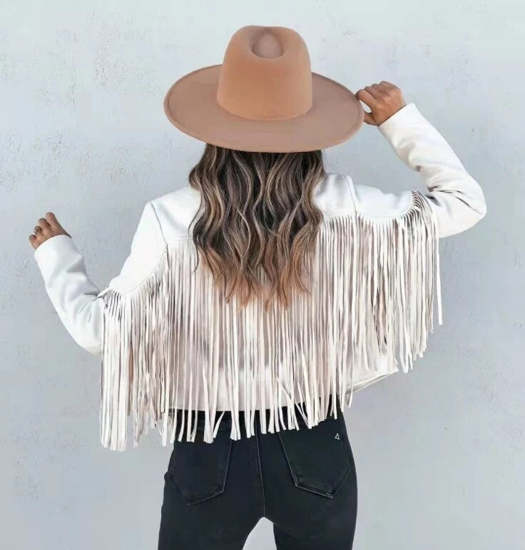 Women's Tailored Cropped Fringe Jacket