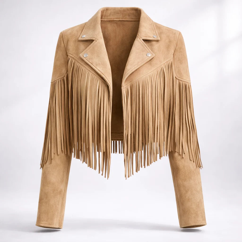 Women's Tailored Cropped Fringe Jacket