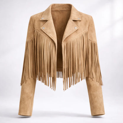 Women's Tailored Cropped Fringe Jacket