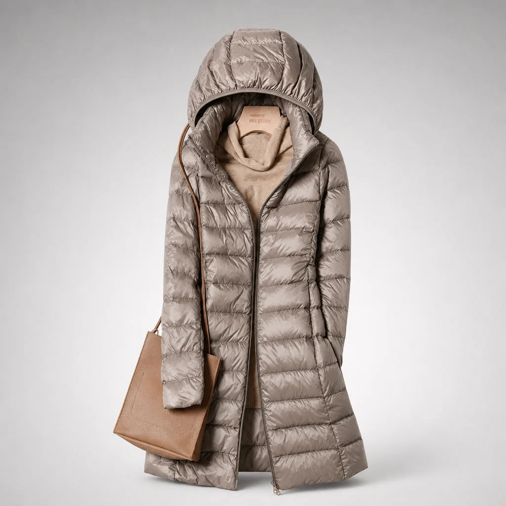 Women's Warm Tailored Detachable Hood Puffer Jacket